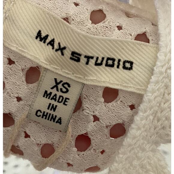 Max Studio Peasant Long Sleeve Dress Crochet Boho Size XS Prairie Cottagecore - Picture 5 of 10